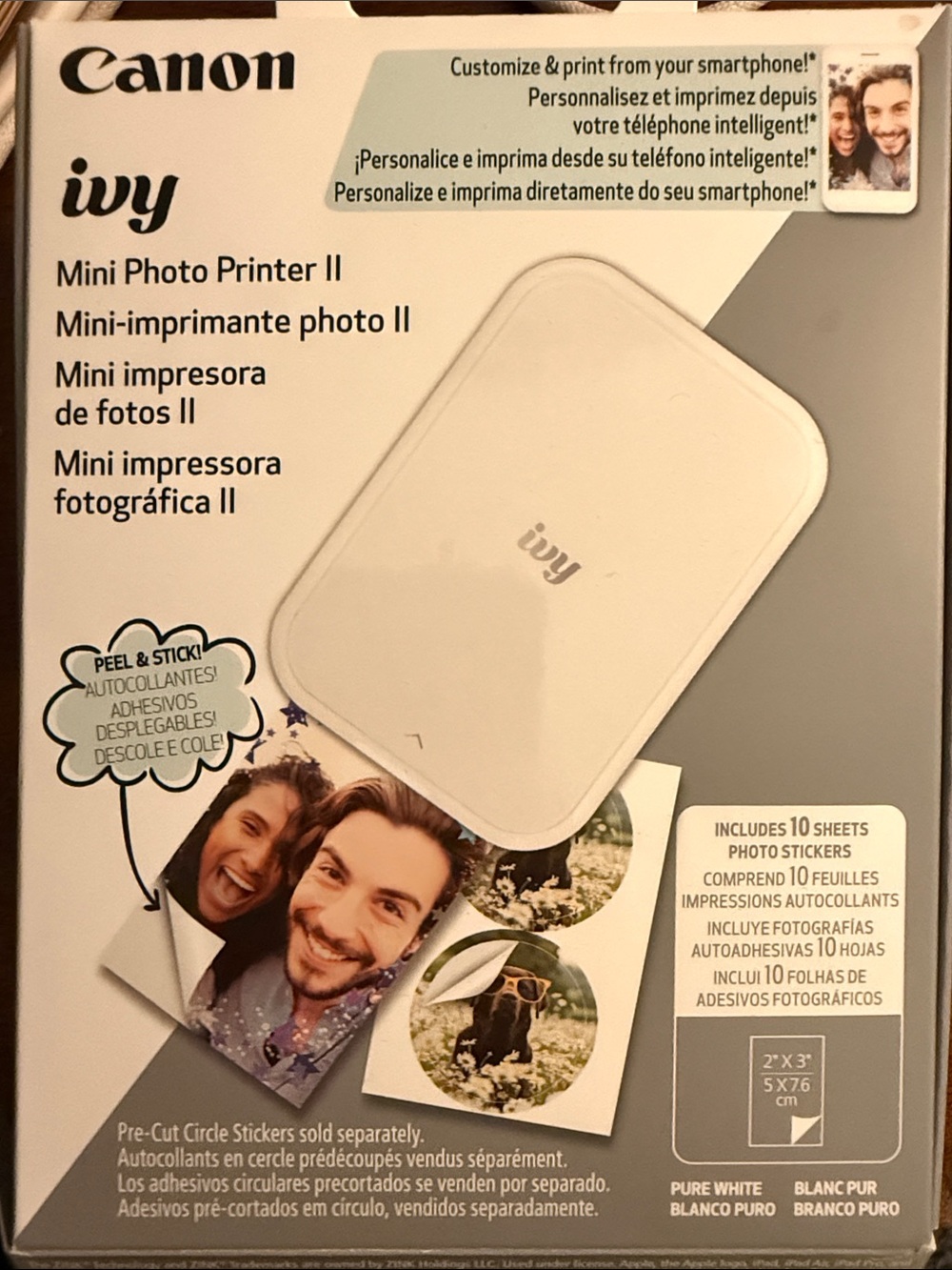 Canon Ivy Mini Photo Printer II - Pure White